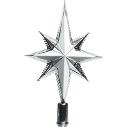 Puntale in plastica a stella Argento glitterato 6,5x14,5x25,5cm 1 pezzo en oferta