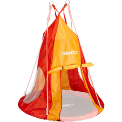 Tenda per Altalena, Rivestimento per Seduta, Accessori per Altalene a Nido fino a 110 cm, Rosso-Arancione en oferta