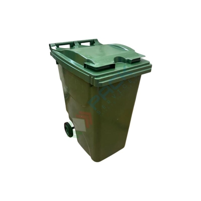 Bidone spazzatura per la raccolta differenziata rifiuti, capacità 360 Lt, certificato UNI EN 840, per uso esterno, colore verde