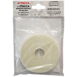 NASTRO IN VELCRO PER ZANZARIERE mm 10 x 6,6 mt - col. bianco características