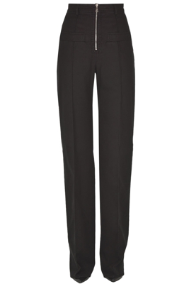 High rise cotton trousers
