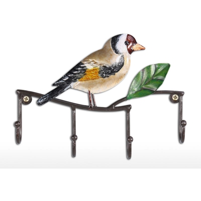 Asupermall - Gancio piccolo portachiavi testa di uccello marrone