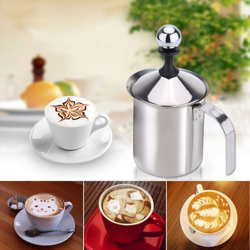 Montalatte in acciaio inossidabile da 400 ml Montalatte a doppia rete Schiuma per caffe bianco fantasia fai da te per cappuccino Latte características