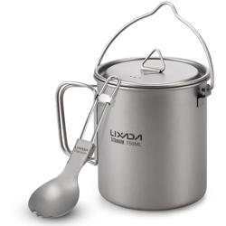 750ml tazza appeso insieme cucchiaio forchetta Ti + Ti - Lixada características