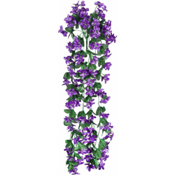 Soekavia - Un bouquet artificiale a 4 petali appesi, glicine appesi fiori artificiali per la decorazione di nozze (viola scuro) precio