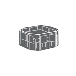 Perel Garden OCGS08 - Custodia per set lounge a 8 angoli, 220 x 220 x 95 cm, colore: Nero en oferta