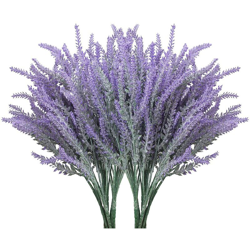 Langray - 10 pezzi fiori di lavanda artificiale viola, lavanda artificiale floccata fai da te sono decorazioni Decoration precio