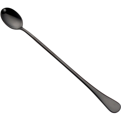 Happyshopping - Serie oro in acciaio inox cucchiaio ghiaccio gambo Ti, cucchiaino da caffe mescolando, cucchiaio di miele, (allungata rotonda e sono