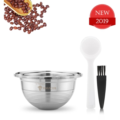 capsula eredita coffee 1 cucchiaio dell'acciaio inossidabile +1 +1 spazzole, caffe filtro, 70 ml della quantita di birra, argento