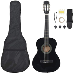 vidaXL Set Chitarra Classica 8 pz per Principianti Nera 3/4 36' en oferta