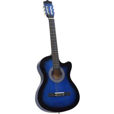 vidaXL Chitarra Acustica Western con 6 Corde 38' Blu Ombreggiato - Blu