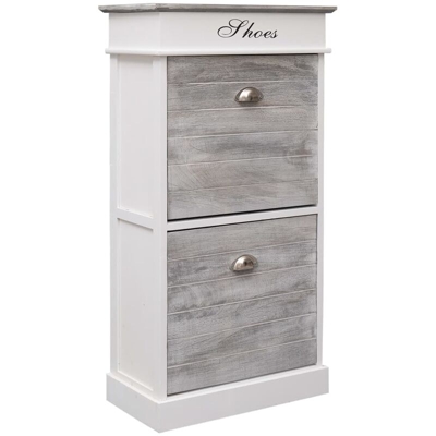 Scarpiera Grigia 50x28x98 cm in Legno di Paulownia - Grigio - Youthup