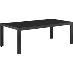 Tavolino da giardino - Tavolino da salotto esterno - 100 x 50 x 35 cm - Nero - di metallo e vetro en oferta