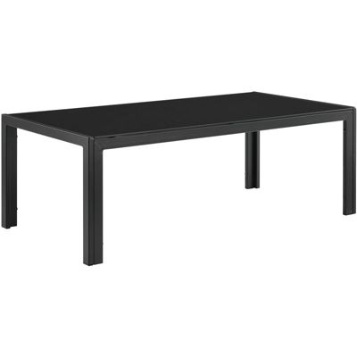 Tavolino da giardino - Tavolino da salotto esterno - 100 x 50 x 35 cm - Nero - di metallo e vetro