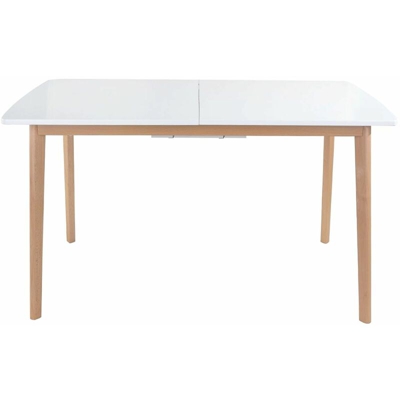 SENJA - Tavolo allungabile (prolunga) - 120/160 x 80 cm - 4 a 6 persone - minimalista e moderno - Bianco - bianca