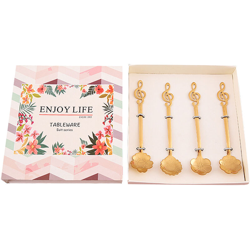 Happyshopping - Set di cucchiaini da te in acciaio inossidabile da 4 pezzi Cucchiai da caffe Cucchiaio da dessert Cucchiaio da zucchero Cucchiaio da características