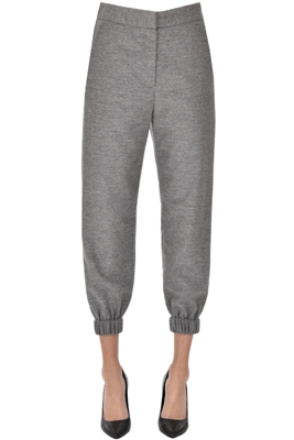 Melange wool trousers