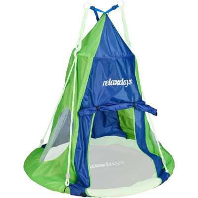 Tenda per Altalena, Rivestimento per la Seduta, Accessori per Altalene a Nido fino a 110 cm, Blu-Verde