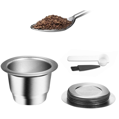 cucchiaio di acciaio inossidabile capsule caffe +1 +1 spazzole, capacita di 3,6 g / 0,13 once, argento
