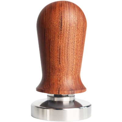 Tamper per caffe espresso in acciaio inossidabile da 53 mm con elegante manico in legno Tamper a mano per caffe espresso a molla,Tipo,53 mm,marrone