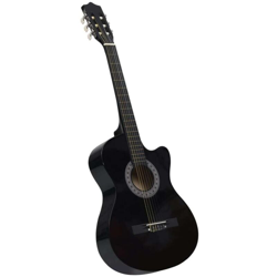 vidaXL Chitarra Acustica Cutaway Western con 6 Corde Nera 38' - Nero en oferta