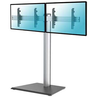 031-1210k1 Supporto A Pavimento Per 2 Tv Lcd Led 43-49, Altezza 175 Cm,