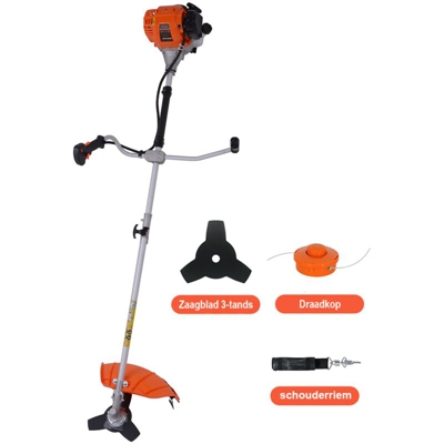 Decespugliatore Tagliaerba Tosaerba A Scoppio 52 Cm³, Potenza 3 Hp, Figlio 2.4Mm+ 3 Lame