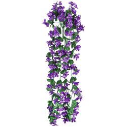Langray - Un bouquet di fiori artificiali da appendere a 4 petali, glicine appeso a fiori artificiali per la decorazione di nozze (viola scuro) en oferta