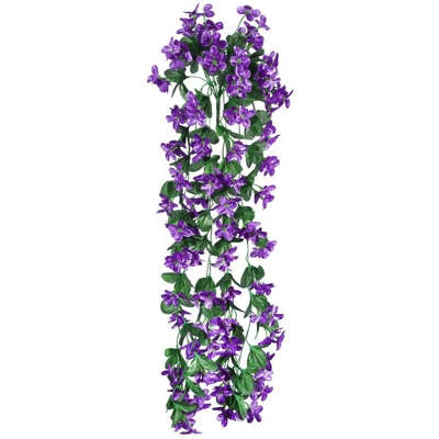 Langray - Un bouquet di fiori artificiali da appendere a 4 petali, glicine appeso a fiori artificiali per la decorazione di nozze (viola scuro)