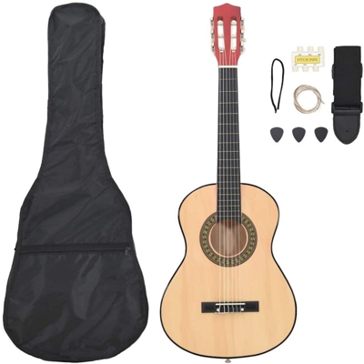 vidaXL Set Chitarra Classica per Bambini e Principianti 8 pz 1/2 34'