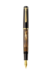 Pelikan 808842 - Penna Stilografica Linea M200 Classic, Marrone Marmorizzato/Nero, Dettagli Oro 24K, Pennino in Acciaio Inossidabile, Dimensione F en oferta
