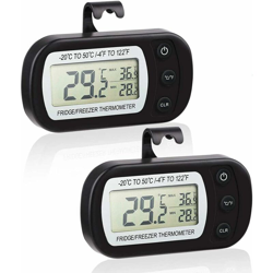 SOEKAVIA Termometro digitale per frigorifero Termometro per congelatore impermeabile con gancio Display LCD di facile lettura Funzione di precio