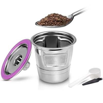 Capsule di caffe in acciaio inossidabile Filtri per caffe Tazza riutilizzabile Set di capsule per caffe riutilizzabili per Keurig 2.0 1.0 Mini Plus