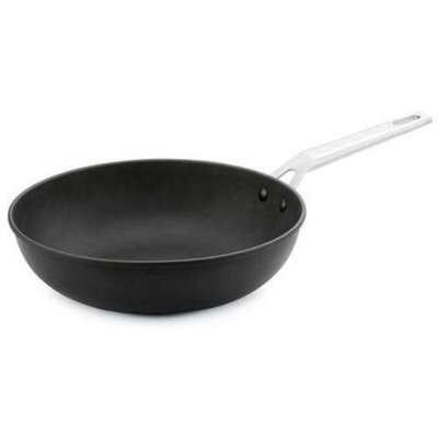4648/25 - Aire, padella in wok e alluminio pressofuso con manico in metallo, diametro 30 cm, colore: Nero - Valira