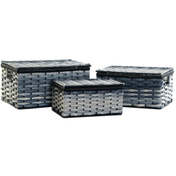 Set di Cestini DKD Home Decor Azzurro PVC Metallo (3 pcs) en oferta