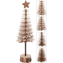 Alberello Di Natale Con Stella 38Cm Naturale Assortito Addobbi Natale Albero precio