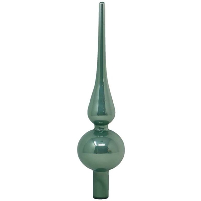 Puntale albero di Natale vetro latte menta smaltato 26cm