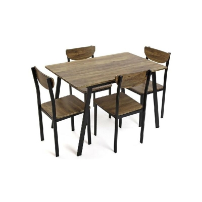 Tavolo con 4 sedie Scuro Legno MDF (70 x 75 x 110 cm)