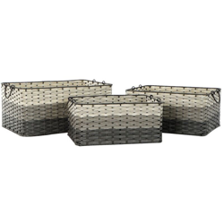 Set di Cestini Grigio PVC (3 pcs) - Dkd Home Decor precio