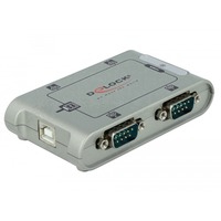 4 Port USB 2.0 Serial Hub Argento, Adattatore