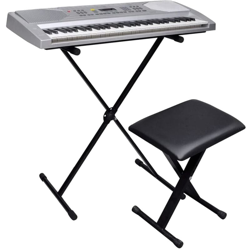 vidaXL Tastiera Elettrica a 61 Tasti + Set Supporto Regolabile e Sgabello - Argento características