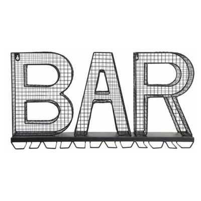 Cartello da Porta DKD Home Decor Bar Calici Metallo (62 x 12 x 33 cm)