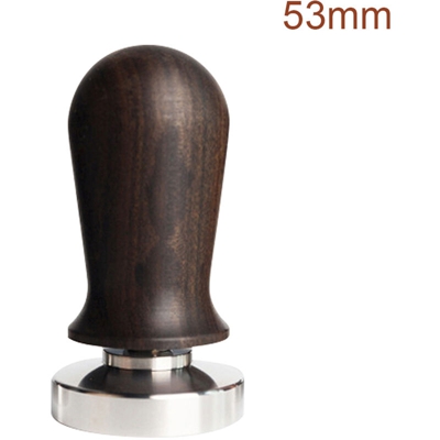 Tamper per caffe espresso in acciaio inossidabile da 53 mm con elegante manico in legno Tamper a mano per caffe espresso a molla,Tipo,53 mm,marrone