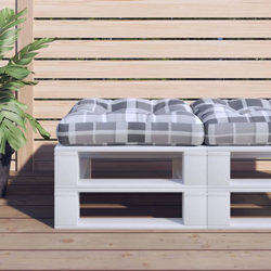 Cuscino per Pouf su Pallet Grigio Motivo a Quadri in Tessuto - Multicolore - Vidaxl características