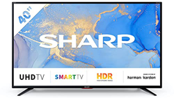 Sharp Aquos 40BJ6E - 40" Smart TV 4K Ultra HD, HDR Slim, Wi-Fi, DVB-T2/S2, 3840 x 2160 Pixels, Nero, suono Harman Kardon, 3xHDMI 2xUSB, 2021 [Classe d en oferta