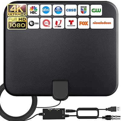 2021 Nuova Amplificatore Antenna TV Interna Potente Per 1080P 4K Tutti i Vecchi e Smart TV, Segnale di ricezione a 360 ° Gamma di 380 KM Antenna TV Di