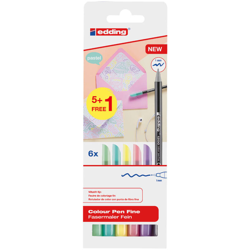 edding Penne Colorate Classiche a Punta Fine 6 pz Multicolore en oferta