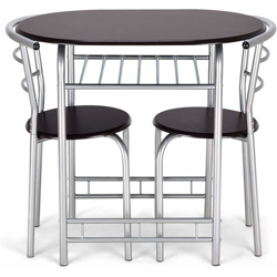 Set di Tavolo e 2 Sedie, Tavolo da Bistro Elegante, Tavolo da Bistro Salvaspazio,Nero, 80 x 53 x 74 cm/74 x 35 x 35 cm características