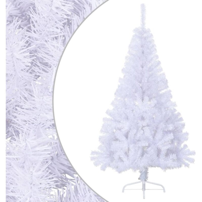 vidaXL Albero di Natale Artificiale a Metà Supporto Bianco 120 cm PVC