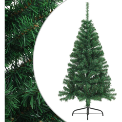 vidaXL Albero di Natale Artificiale a Metà Supporto Verde 120 cm PVC precio